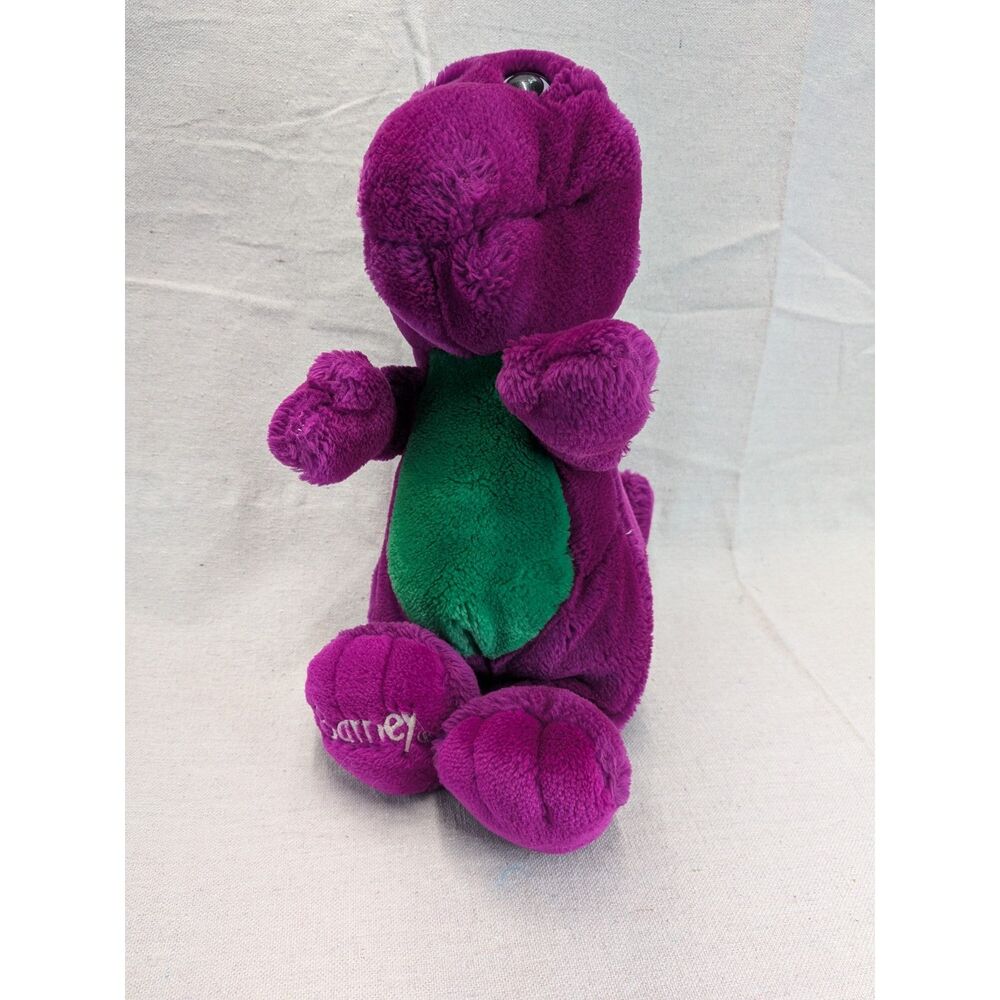Vintage 1992 Barney Purple Dinosaur Plush 13" Lyons Group Embroidered Foot